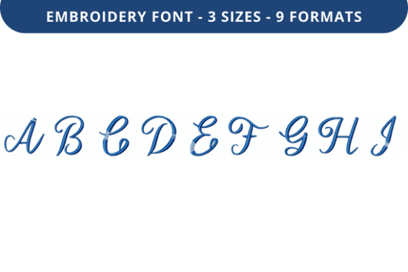 Bethilda Font Uppercase A to I: A Versatile Embroidery Design for Personalization