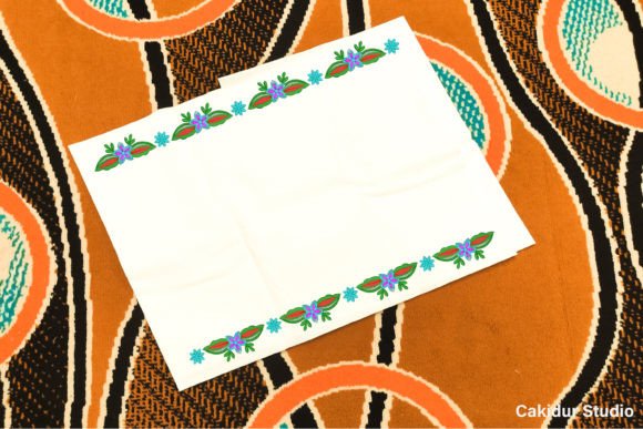 Cyan Flowers Border Review for Craft Fair and Handmade Market Products