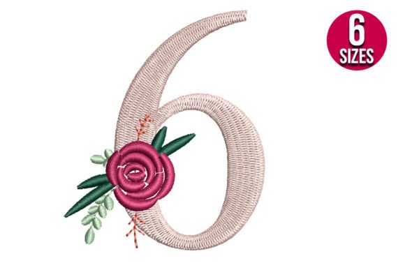 Floral Number 6 Embroidery Design Review for Small Business Merch