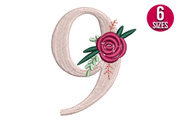 Floral Number 9: A Beautiful Embroidery Design for Personalized Creations