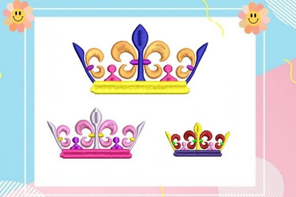 King Queen Multicolored Crown Embroidery Design Review