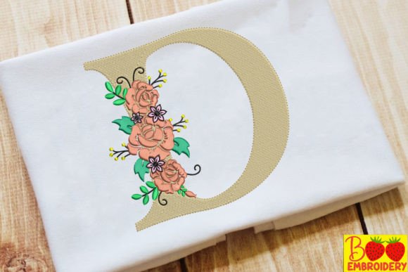 Letter D and Flower Embroidery Design Review