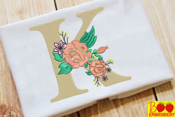 Letter K and Flower: A Detailed Embroidery Design Review