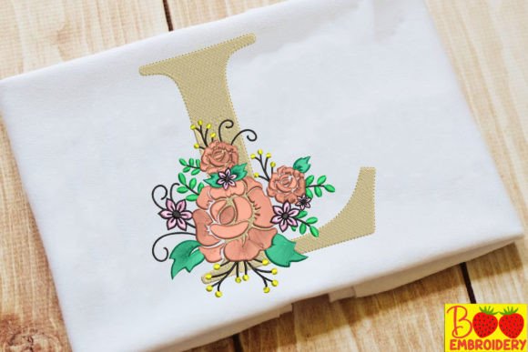 Letter L and Flower: A Versatile Embroidery Design for Etsy and Small Shops