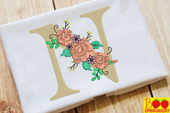Letter N and Flower Embroidery Review: A Versatile Monogram Design