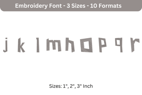 Paper Cuts Font Lower Case J to R: A Charming Embroidery Design for Personalized Gifts