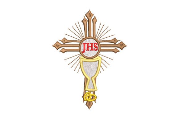 Religious Cross Cup with Letter JHS: A Seasonal Embroidery Review