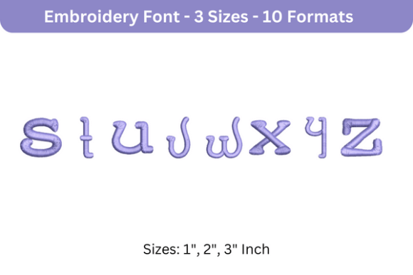 Santa Sleigh Font Lowercase S to Z Review for Real Embroidery Projects