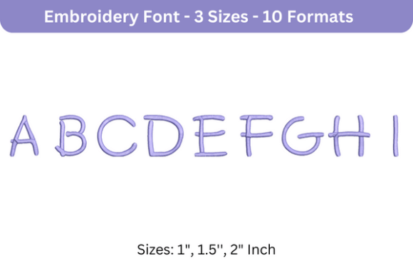 Second Grader Font Uppercase a to I: A Versatile Embroidery Design for Creative Sellers