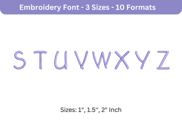 Second Grader Font Uppercase S to Z Review: A Versatile Embroidery Design