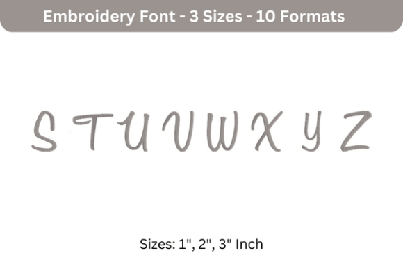Sweet Bee Font Uppercase S to Z: A Must-Have for Craft Fair Embroidery