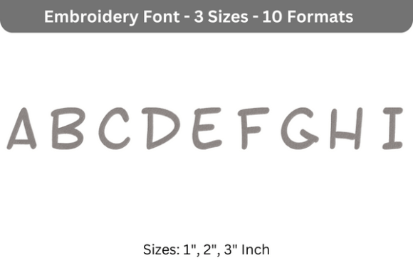 Toon Time Font A to I: A Playful Embroidery Design for Personalized Gifts
