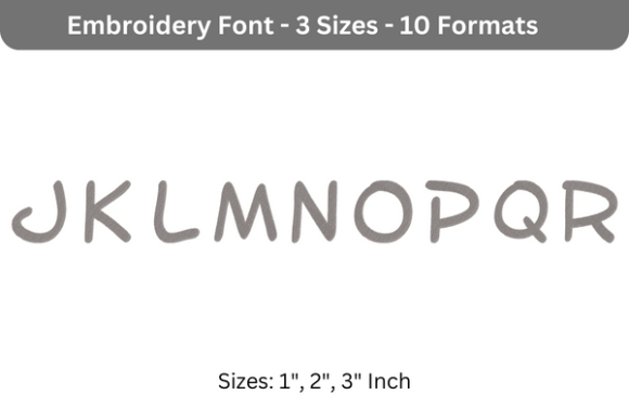 Toon Time Font J to R Review for Apparel Embroidery