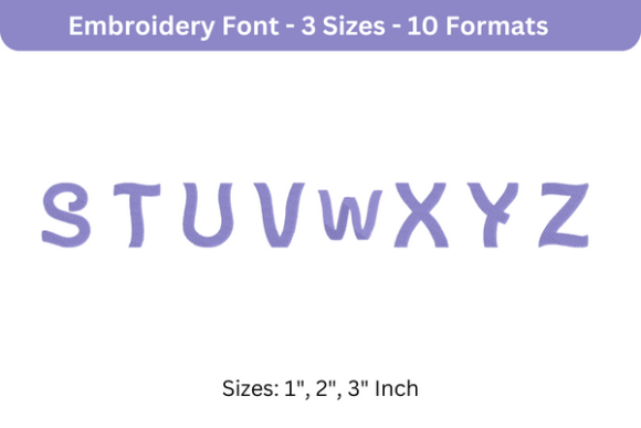 Wavie Font S to Z: A Bold Embroidery Design for Craft Fairs