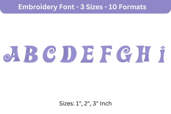 Wonka Font a to I: A Stylish Embroidery Design for Personalization