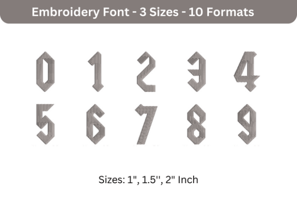 Yeller Font 0 to 9 Review for Boutique Sweatshirt Embroidery